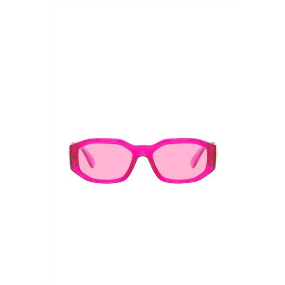 NEW VERSACE geometric plastic sunglasses with pink lens in pink - Picture 2 of 3